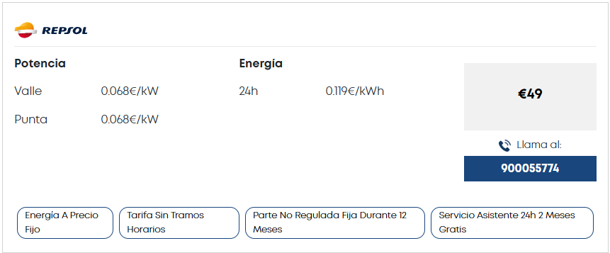 Repsol tarifa fija